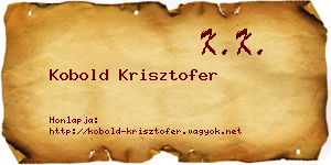 Kobold Krisztofer névjegykártya